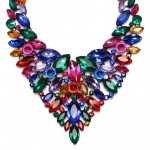 Multicolored Crystal Marquise Glam Statement Necklace